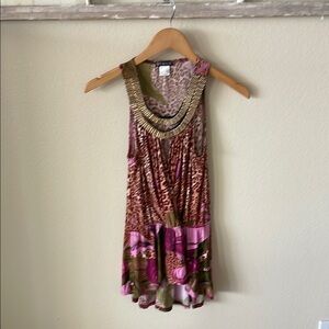 VENUS Pink and Green Patterned Dress